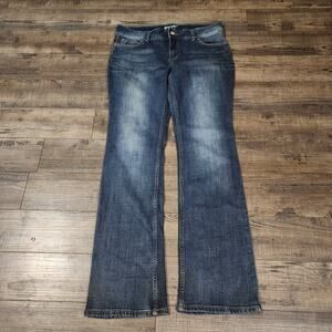 Ladies Wrangler Retro Sadie Bootcut Jeans leather patch size 13/14×34 2206